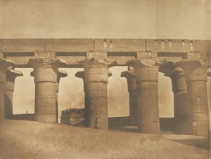 Stora pelargången i Amenhotep III-palatset i Luxor, Thebe, 1849-50. av Maxime Du Camp