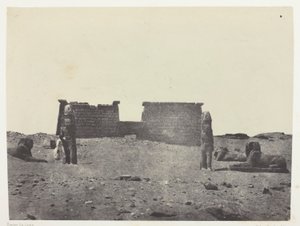 Hémi-Spéos De Séboua, Drômos; Nubie, plansch 97 från albumet "Egypte, Nubie, Palestine et Syrie" (1852) av Maxime Du Camp