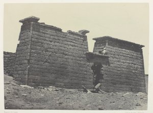 Hémi-Spéos De Séboua, Pylons; Nubia, plansch 98 från albumet "Egypte, Nubie, Palestine et Syrie" (1852) av Maxime Du Camp