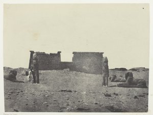 Hémi-Spéos De Séboua, Drômos; Nubie, plansch 97 från albumet "Egypte, Nubie, Palestine et Syrie" (1852) av Maxime Du Camp