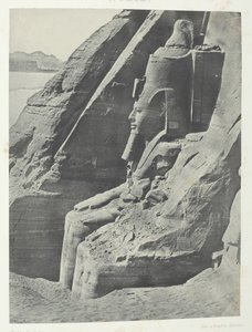 Ibsamboul, Oriental Colossus Of Spéos De Phrè, Seen In Profile, Nubia, 184951, tryckt 1852. av Maxime Du Camp