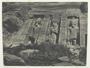 Ibsamboul, södra delen av Speos of Hathor, Nubia, 184951, tryckt 1852. av Maxime Du Camp
