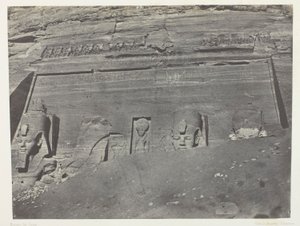 Ibsamboul, Vue Générale Du Grand Spéos De Phrè; Nubie, plansch 102 från albumet "Egypte, Nubie, Palestine et Syrie" (1852) av Maxime Du Camp
