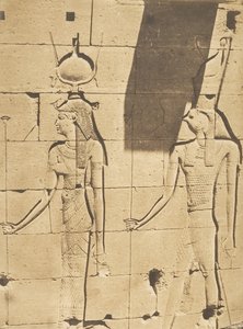 Isis och Horus-Arsiesi - Basrelief från templet Kalabcheh Talmis, 8 april 1850. av Maxime Du Camp