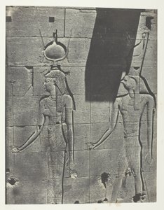 Kalabscheh, Sculptures De La Façade Postérieure Du Temple; Nubie, plansch 92 från albumet "Egypte, Nubie, Palestine et Syrie" (1852) av Maxime Du Camp