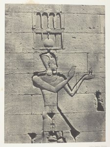Kalabscheh, Sculptures De La Façade Postérieure Du Temple; Nubie, plansch 91 från albumet "Egypte, Nubie, Palestine et Syrie" (1852) av Maxime Du Camp