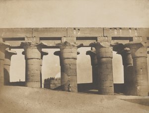 Luxor, stor pelargång av palatset, 1849-51. av Maxime Du Camp