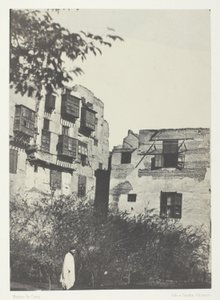Hus och trädgård i Frank Quarter, Kairo av Maxime Du Camp