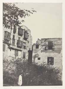Hus och trädgård i Frank Quarter, Kairo av Maxime Du Camp