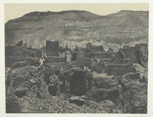 Medinet-Habou, ruinerna av staden Papa; Thebe av Maxime Du Camp