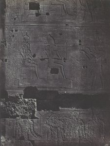 Nubia. Isis stora tempel vid Filoe. Västra muren, 1850. av Maxime Du Camp