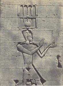 Nubia. Kalabscheh. Skulpturer från templets bakre fasad, 1850. av Maxime Du Camp