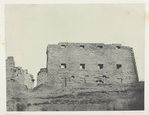 Karnak Palace, stora Pylones i sydvästra; Thebe av Maxime Du Camp