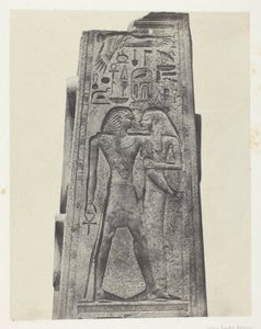 Karnak Palace, Pelare Framme av Granit Sanctuary; Thebe av Maxime Du Camp