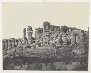 Palatset i Karnak, hypostylsalen, fotograferad från nordöstra hörnet; Thebe, plansch 34 ur albumet "Egypten, Nubien, Palestina och Syrien" (1852) av Maxime Du Camp