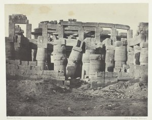 Karnak Palace, Hypostyle Hall tagen till norr; Thebe av Maxime Du Camp