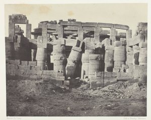 Karnak Palace, Hypostyle Hall tagen till norr; Thebe av Maxime Du Camp
