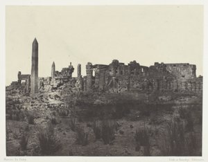 Karnak Palace, allmän utsikt över ruinerna, taget från norr; Thebe av Maxime Du Camp