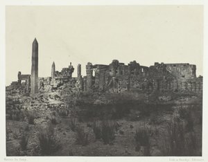 Karnak-palatset, allmän utsikt över ruinerna, taget mot norr, Thebe, 184951, tryckt 1852. av Maxime Du Camp