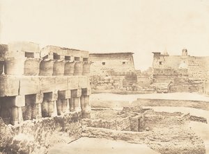 Palace and Village of Luxor, tagna från söder, Thebe, 1849-50. av Maxime Du Camp