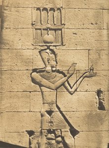 Ptolemaios-Caesarion - Bas-relief du Temple de Kalabcheh Talmis, 8 april 1850. av Maxime Du Camp