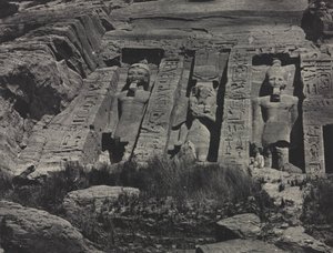 Södra delen av Hathors stenhuggna tempel, Abu Simbel av Maxime Du Camp