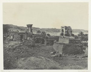 By och tempel på ön Beghé, väster om Philoe; Nubien, plansch 81 från albumet "Egypte, Nubie, Palestine et Syrie" (1852) av Maxime Du Camp