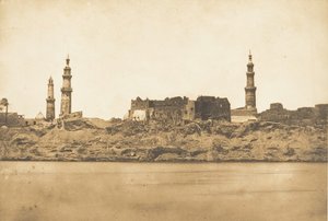 Utsikt över Girgeh och kustlinjen borttagen - av Nilfloden, 1849-50. av Maxime Du Camp