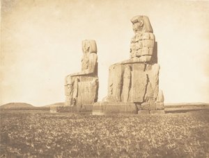 Utsikt över de två kolosserna av Amenopheum, vid Thebe, 1849-50.