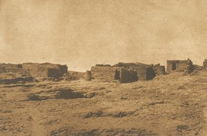 Utsikt över byn Abou-hor Kräftans vändkrets, april 1850. av Maxime Du Camp