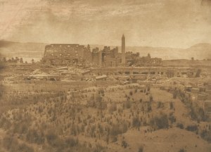 Översikt över ruinerna av Karnac-palatset tagen från öst - Thebe, 1849-50. av Maxime Du Camp