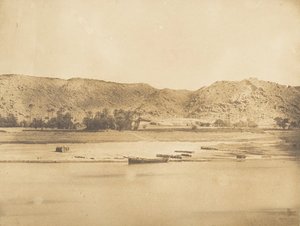 Vy tagen sydost om Philae - Cherk-el-Hesseh, 1849-50. av Maxime Du Camp