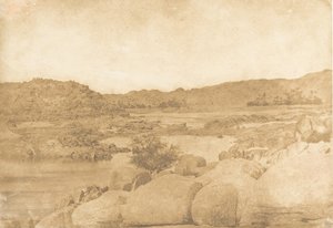 Vy tagen vid första högra stranden grå starr, 1849-50. av Maxime Du Camp