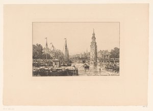 Utsikt över Montelbaanstoren i Amsterdam Tour de Montalban Amsterdam