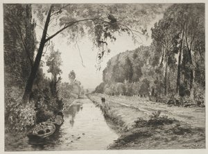 Kanal vid Pont Sainte-Maxence, ca. 1878. av Maxime Lalanne
