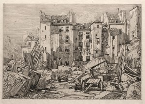 Rivning av gamla hus i Paris, 1862.