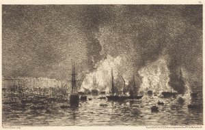 Brand i Bordeaux hamn av Maxime Lalanne