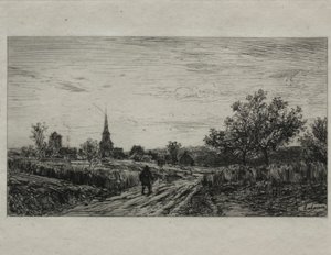 Landskap, kväll (återvända hem) av Maxime Lalanne