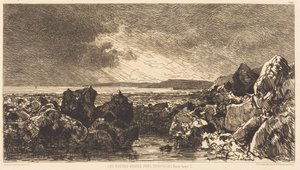 De svarta klipporna nära Trouville (lågvatten) av Maxime Lalanne