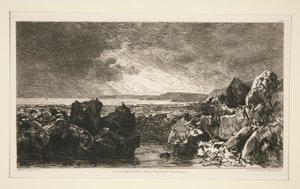 The Black Rocks nära Trouville (lågvatten) av Maxime Lalanne