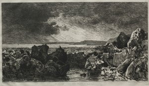 De svarta klipporna nära Trouville. av Maxime Lalanne