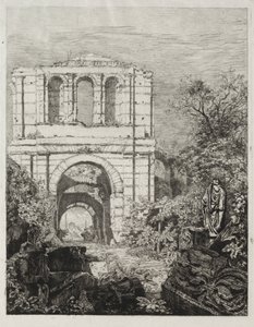 Ruinerna av Lallien-palatset. av Maxime Lalanne