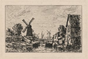 En holländsk vy, Zaandam av Maxime Lalanne