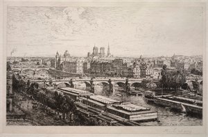 Utsikt från Louvren, 1882. av Maxime Lalanne