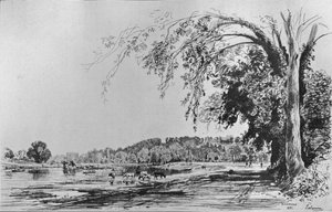 Utsikt över Richmond från Themsen, 1871 av Maxime Lalanne