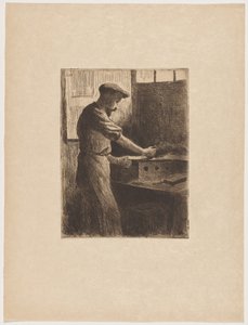 Auguste Delâtre i arbete av Maximilien Luce