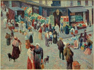 Livsmedelsbutik, Rue des Abbesses av Maximilien Luce