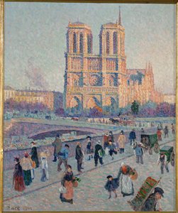 Quai Saint-Michel och Notre-Dame, Paris (målning på duk) av Maximilien Luce