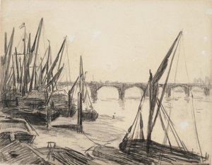 Themsen vid Vauxhall Bridge av Maximilien Luce