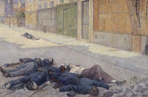 En gata i Paris i maj 1871 av Maximilien Luce
